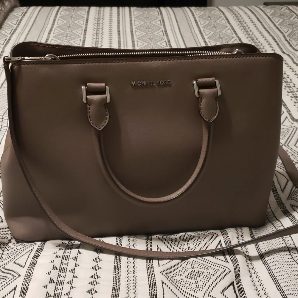 Michael Kors Brown Satchel with Silver Hardware